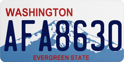 WA license plate AFA8630