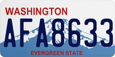 WA license plate AFA8633