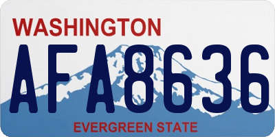 WA license plate AFA8636