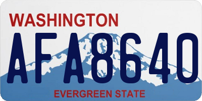 WA license plate AFA8640