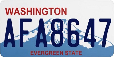 WA license plate AFA8647