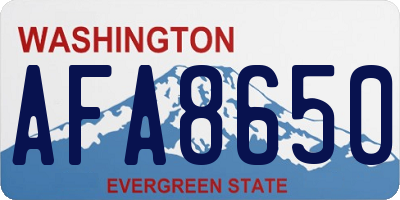 WA license plate AFA8650