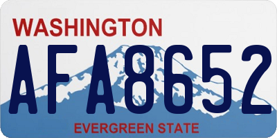 WA license plate AFA8652