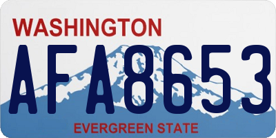 WA license plate AFA8653