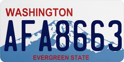 WA license plate AFA8663