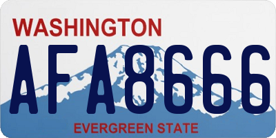 WA license plate AFA8666