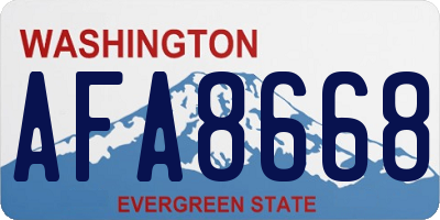 WA license plate AFA8668