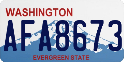 WA license plate AFA8673