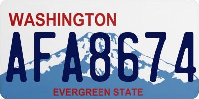 WA license plate AFA8674
