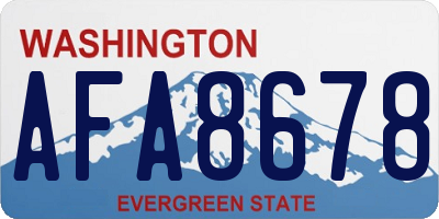 WA license plate AFA8678