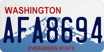 WA license plate AFA8694