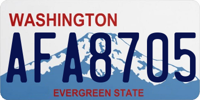 WA license plate AFA8705