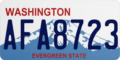 WA license plate AFA8723