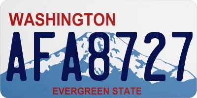 WA license plate AFA8727