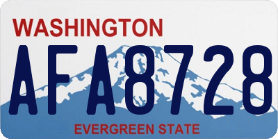 WA license plate AFA8728