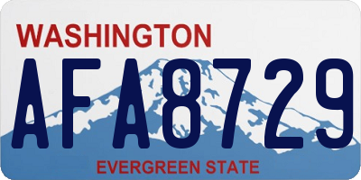 WA license plate AFA8729