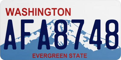WA license plate AFA8748