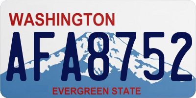 WA license plate AFA8752