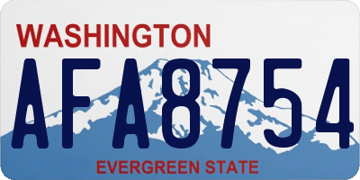 WA license plate AFA8754