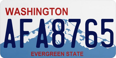 WA license plate AFA8765