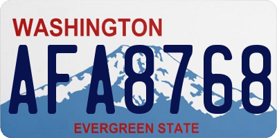 WA license plate AFA8768