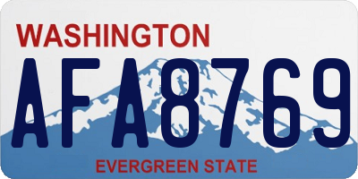 WA license plate AFA8769