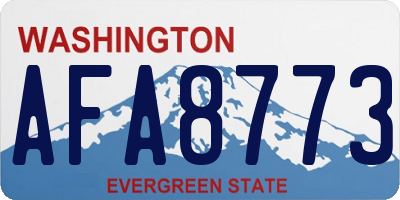 WA license plate AFA8773
