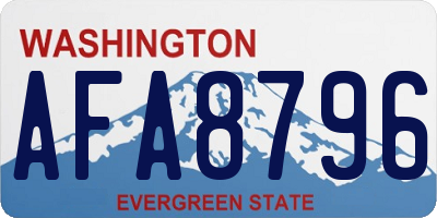 WA license plate AFA8796