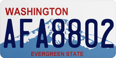 WA license plate AFA8802