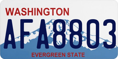 WA license plate AFA8803