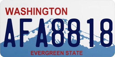 WA license plate AFA8818