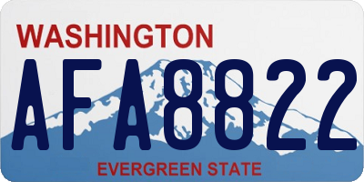 WA license plate AFA8822