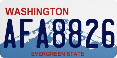 WA license plate AFA8826