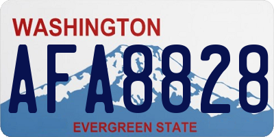 WA license plate AFA8828