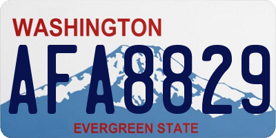 WA license plate AFA8829