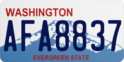 WA license plate AFA8837