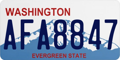 WA license plate AFA8847
