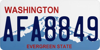 WA license plate AFA8849