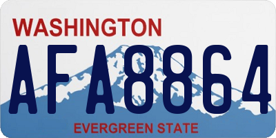 WA license plate AFA8864