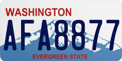 WA license plate AFA8877