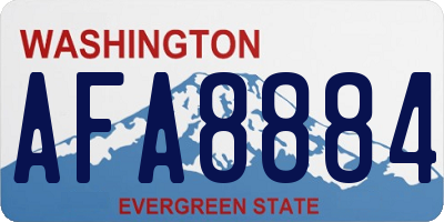 WA license plate AFA8884