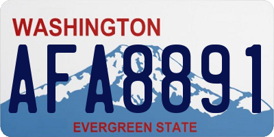 WA license plate AFA8891