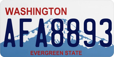 WA license plate AFA8893