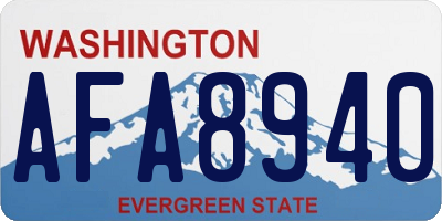 WA license plate AFA8940