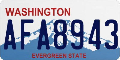 WA license plate AFA8943