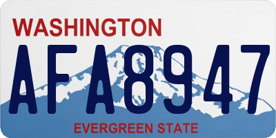 WA license plate AFA8947
