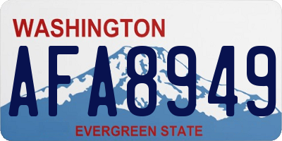 WA license plate AFA8949