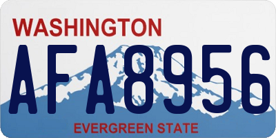 WA license plate AFA8956
