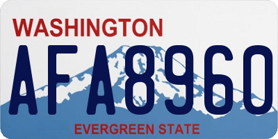 WA license plate AFA8960