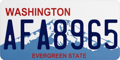 WA license plate AFA8965